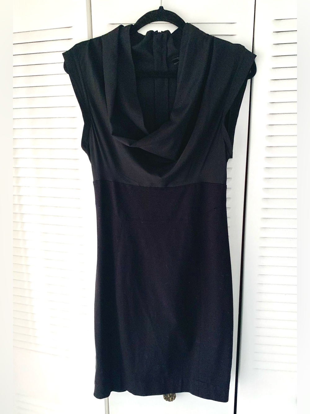 Guess Black Cowl Neck Midi Dress Body con